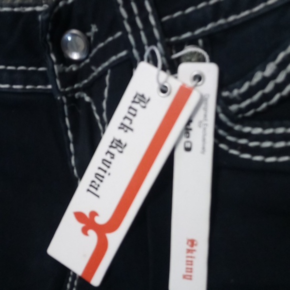 Rock Revival Women's Jeans 28 Aida Skinny Embellished Rhinestones NWT 148 USD - Picture 6 of 14